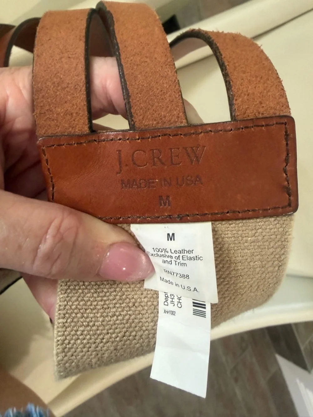 J. Crew Tan Double-Strap Belt with Gold Buckles - Picture 4 of 4